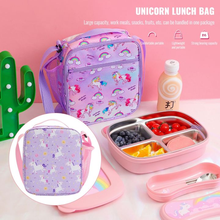 Cartoon Unicorn Portable Insulated Lunch Bag