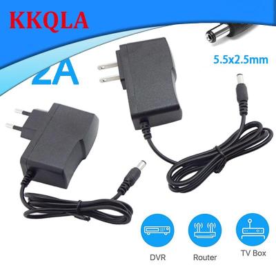 QKKQLA 5V 2A 100V-240V AC DC Power Supply Adapter Converter For LED Strip Light CCTV Charger Switch US/EU Plug