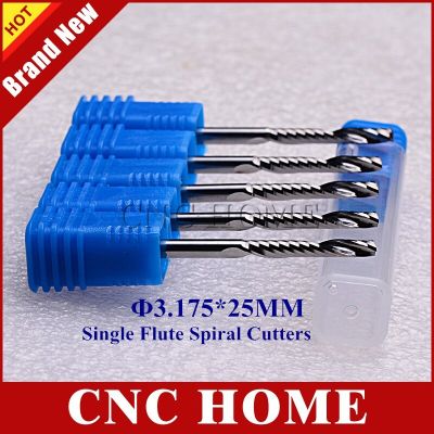 5Pcs 3.175 * 25mm Carbide One Single Flute CNC Router Bits เครื่องมือ เครื่องตัดมิลลิ่ง 1/8－ก้านดอกสว่านสําหรับงานไม้อะคริลิค