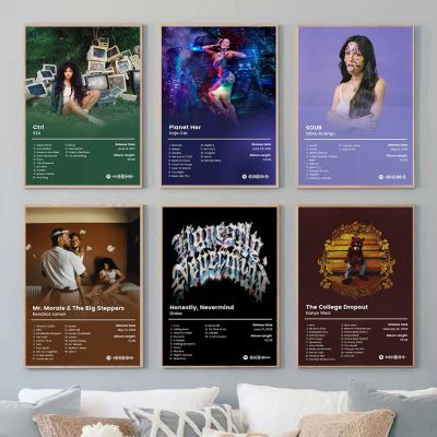 SZA Kanye Hit Music Album Cover Poster - Modern Home Decor - Fan Favorite Gift For Kids - Aesthetic Canvas Painting Wall Art ซื้อทันทีเพิ่มลงในรถเข็น