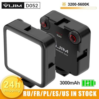 VIJIM ไฟแฟลชวิดีโอ LED VL81สำหรับกล้อง3200-5600K 850LM 6.5W พร้อมไฟแฟลชมินิ Vlog ขนาด3000Mah สำหรับการถ่ายภาพโคมไฟแผง