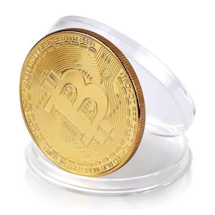 gold-plated-bitcoin-coin-collectible-art-collection-gift-physical-commemorative-casascius-crypto-coin-metal-antique-imitation