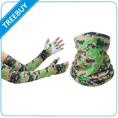 Face Cover Arm Sleeves Set Women Men Breathable Sun Protection For Camping Cycling Running Mounteering Fishing