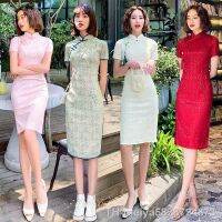 【hot】✗  2022 New Cheongsam Hollow Improvement Mid-length Qipao Chinese for