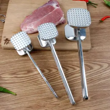 Meat Masher Tool Cube Steak Maker Meat Beater Hammer Pork Metal Hammer Meat  Stainless Steel Bbq Meat Hammer