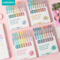 LORDWEY 9ชิ้นสีปากกาเจลชุด0.5มิลลิเมตร Journaling S Crapbook Kawaii ปากกาลูกลื่นเครื่องเขียนหดปากกาอุปกรณ์สำนักงาน