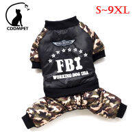 S ถึง 9XL สุนัขขนาดใหญ่ฤดูหนาว WARM เสื้อผ้าสุนัขสำหรับสุนัขขนาดเล็ก Thicken Puppy Jumpsuit Camouflage FBI Big Dog เสื้อสัตว์เลี้ยง Customes-kjhkhjlk