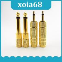 xoia68 Shop 2pcs 6.35mm 1/4" mono Male To 3.5mm 1/8" Female Connector Jack Audio Speaker Mono Terminal Plug Headphone Adapter Gold Plated 6.5mm