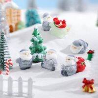 Micro landscape simple modern cute cartoon character new down jacket Santa Claus sleigh landscaping ornaments