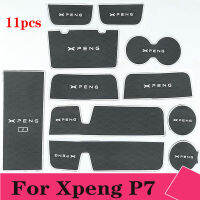 สำหรับ Xpeng P7ภายในรถตกแต่งประตูสล็อตปะเก็นถ้วยน้ำกล่องเก็บเสื่อกันลื่นอุปกรณ์เสริมในรถยนต์