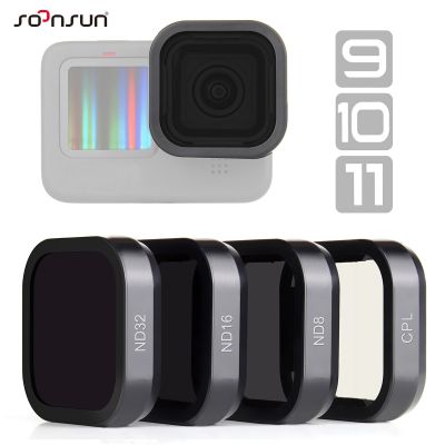 SOONSUN CPL ND8 ND16 ND32 ND Filter Kit for GoPro Hero 11 10 9 Black ND CPL Lens Filter for Go Pro 9 10 11 Lens Accessories