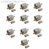 【CW】¤☌  10Pcs Crimp UHF PL259 PL-259 Male Plug Coaxial Coax for RG58 RG142 LMR195 LMR200 RG400 Cable