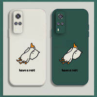 เคสโทรศัพท์ เคส Vivo Y51a Y51 2020 เคสการ์ตูนน่ารักเป็ดเคสซิลิโคนเหลว Flocking ฝาครอบโทรศัพท์ป้องกัน