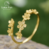 Lotus Fun Delicate Forget-me-not Flower Adjustable Rings for Women 925 Sterling Silver 2021 Engagement Jewelry Christmas Gift