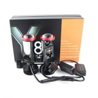 Turbo Fan Y8 H4 LED Headlights Car H4 Mini Projector Lens 6000K Super Bright 30000LM High Low Beam Auto LED Lights 12V Y6