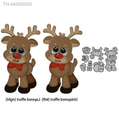 ♕ MangoCraft Cute Little Christmas Reindeer Metal Cutting Dies DIY Scrapbooking Supplies Cut Dies For Handmade Card Album Decor