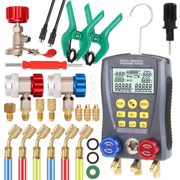 Pressure Gauge Refrigeration Digital Vacuum Pressure Manifold Tester