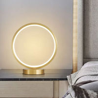 Morden LED Reading Desk Table Lamp Lights For Bedroom Bedside Study Nordic Fashion Aluminum Desktop Home Decoration Ring Circle Night Lights