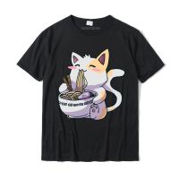 [COD]เสื้อยืดท็อป ผ้าฝ้าย พิมพ์ลายการ์ตูนแมว Ramen Kawaii Neko แฟชั่นฤดูร้อน สําหรับผู้ชายS-5XL  054W