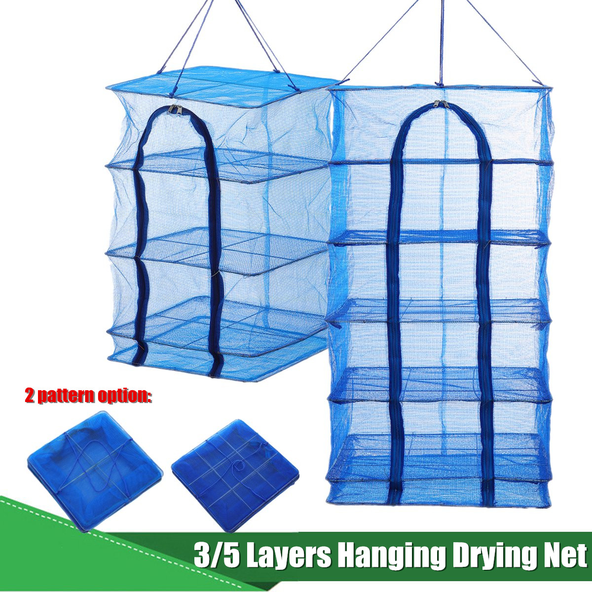 3/5 Layers Hanging Dry Rack Grow Net Dryer Shelf Hydroponics Herb Drying 