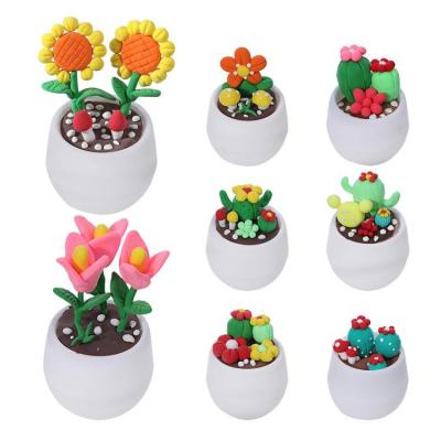 Modeling Clay For Kids Kids Clay Fake Potted Plants Cute Harmless Safe Clay Crafts Clay Set Funny Educational Toy Model Clay For Hand-Eye Coordination Imagination Thinking Ability best service