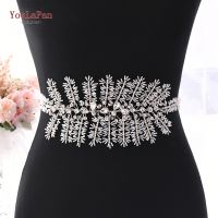 TOPQUEEN SH247 Wedding Waist Belts Women Fashion Jewel Belt for Women Silver Belts for Women White Light Tube Sash for Dress