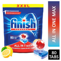 Finish powerball All in 1 Max dishwasher ฟินิช ผลิตภัณฑ์​ล้างจานชนิด​เม็ด สำหรับเครื่องล้างจาน​​ 80 ชิ้น