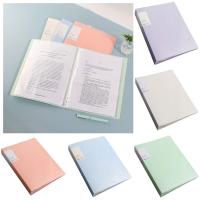 Double-sided Large Capacity Inner Pockets File Folder with Plastic Sleeves A4 Paper Binder Portfolio Organizer Office Supplies
