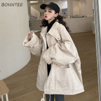 Jackets Women Loose Streetwear Button Chic Solid Leisure College Sweet Vintage Spring Pockets All-match Mujer Breathable Korean