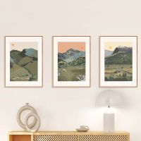 Mountain Peaks ภูมิทัศน์โปสเตอร์ต้นสน Nordic Wall Art สำหรับตกแต่งห้องนั่งเล่น