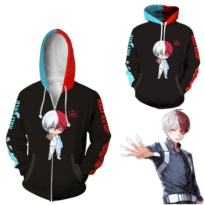 My Hero Academia Hoodie Anime Jacket Cosplay Todoroki Shoto Costume ...