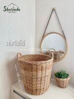 ตะกร้าเข่งจัมโบ้ขอบหนา Rattan Wicker Laundry Basket with Handles (Thick Weave)