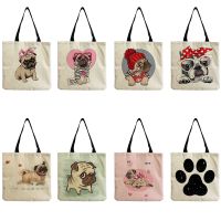 [Baozhihui]Tote Bag Eco Reusable Female Cartoon Animal Dog Print Women 39; S Shoulder Bag Trendy New High Capacity Handbag Shopping Bag Travel.กระเป๋า