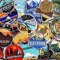 ¤☜☂ Mountain Field Camping Bus Patches Badges Embroidery Patch Applique Ironing Clothing Sewing Supplies Decorative Sunglasses