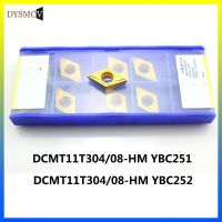 DCMT11T304 DCMT11T308 HM YBC251 YBC252 Zhuzhou ใบมีดคาร์ไบด์เครื่องมือกลึง CNC