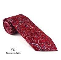 Giorgio Del Sarto Necktie Red 8.5 cm with Fabric Texture เนคไทสีแดงมีเท็กเจอร์