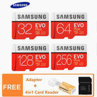 Samsung การ์ดหน่วยความจำ 128GB 256GB EVO + การ์ด Micro SD ความเร็วสูง 95 เมตร/วินาที carte memoire สำหรับโทรศัพท์/แท็บเล็ต