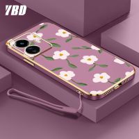 เคสสำหรับ โทรศัพท์สไตล์ YBD INS Vivo Y77 Y77E (t1) Y16 Y02S Y02 Y02A Y02T  Y11 2023 IQOO Z7 Z7X ชุบเคสนิ่มใส่โทรศัพท์ทรงสี่เหลี่ยมพร้อมฟรีสายคล้อง