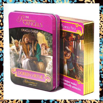 เทวดาความโรแมนติกบัตรเสี่ยงทายในกล่องดีบุก | ขนาดพกพา10.3X7.2ซม. | 44แผ่นไพ่ทาโรต์การ์ด | การ์ดการวิเคราะห์รัก | ไพ่ยิปซี ไพ่ออราเคิล ไพ่ทาโรต์ ไพ่ยิบซี The Romance Angels Oracle Card