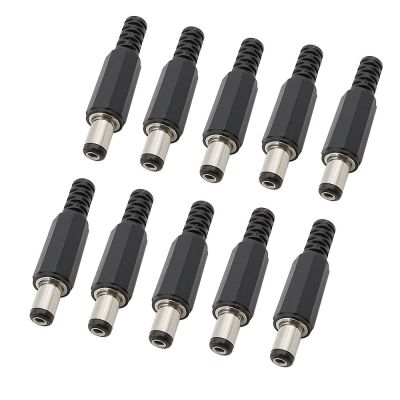 10Pcs/lot 5.5 x 2.1mm DC Power Plug Connector 5.5*2.1mm DC Supply Plastic Male Socket Adapter Solder Wire Connectors Plugs Jack  Wires Leads Adapters