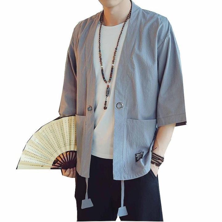 เสื้อคาร์ดิแกน-kimono-ผู้ชายญี่ปุ่น-obi-ผู้ชาย-yukata-ผู้ชาย-haori-เสื้อผ้าญี่ปุ่นแบบดั้งเดิมเสื้อผ้าซามูไรญี่ปุ่น-fz2014