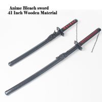 41/29 Inches-Bleach Anime Cosplay Sword Kurosaki ichigo Japanese Katana Wood Swords Weapon 1:1 Reduction Black