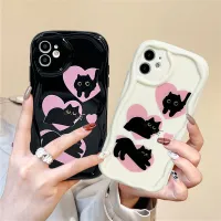 ปลอกสำหรับ Samsung A34 A14 A54 A04 A02s A04s A04E A24 A03 A52 A30s A50s เคส TPU A03s เคสโทรศัพท์ปิดขอบ A12 A22 A51 A23 A13การ์ตูนแมว A52s คลื่นกล้องนุ่มป้องกัน