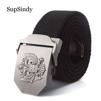 SupSindy ผู้ชายผ้าใบเข็มขัดสัญลักษณ์แห่งชาติรัสเซียหัวเข็มขัดโลหะกองทัพทหารเข็มขัดยุทธวิธีสำหรับผู้หญิงกางเกงยีนส์เข็มขัดคาดเอวสายชาย-TIOH MALL