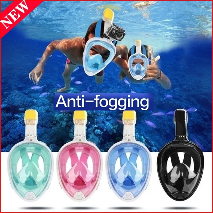 D.C Full Face Snorkel Set Swimming Dry Diving Goggle Snorkel Scuba Anti