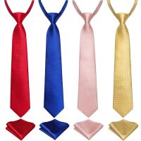 Children Tie 38*6cm Boys Girls Solid Red Blue Pink Yellow Strap Necktie Elastic Band Easy To Wear Students Uniform Accessories Boys Clothing