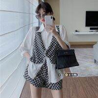 COD Internet Hot Fashion Suit Womens Spring and Autumn 2022 New Small Stylish Fashionable Shirt Shorts Two-piece Set