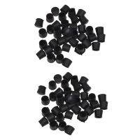 80 Pcs Black Rubber Chair Table Feet Pipe Tube Tubing End Caps 14mm