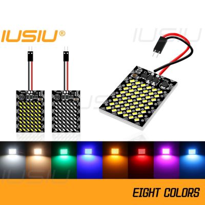 【CW】IUSIU DC12V-24V T10 BA9S Festoon 31 36 39 41 MM T4W W5W Led Car Interior Reading Dome Light Panel Map Lamp Bulb Warm White 48SMD