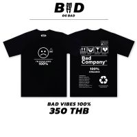 เสื้อยืดผ้าฝ้ายเสื้อยืดผ้าฝ้าย Badcompany.th เสื้อยืดสกรีนลาย "BW"